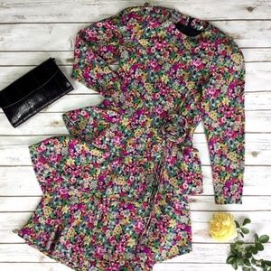 Vintage 1980s Floral Silk Dress by Albert Nipon